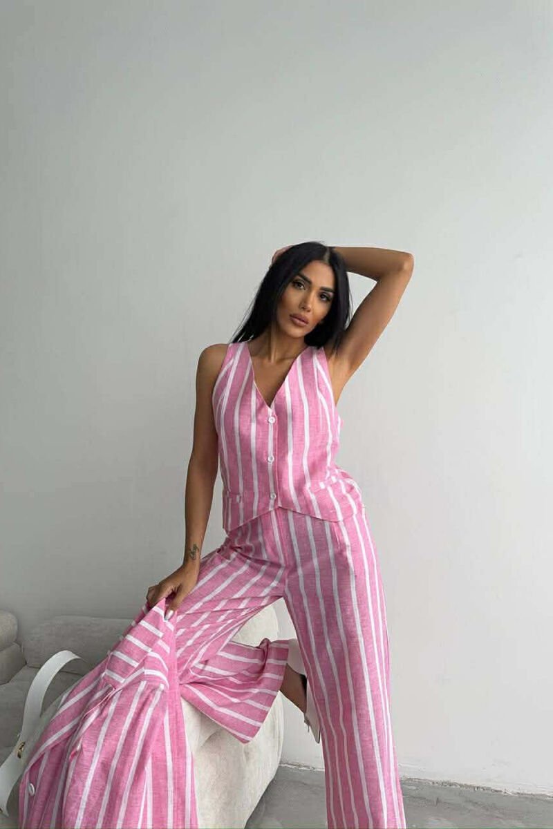 SET XHAKETE+ JELEK+PANTALLONA ME VIJA PER FEMRA NE NGJYRE ROZE - 4