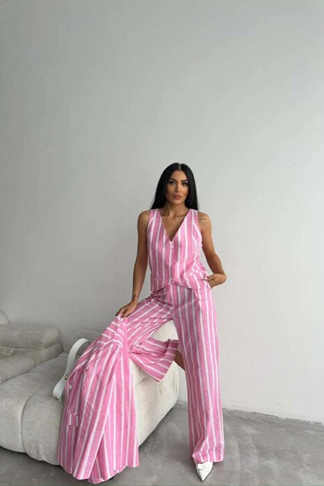 SET XHAKETE+ JELEK+PANTALLONA ME VIJA PER FEMRA NE NGJYRE ROZE - 7