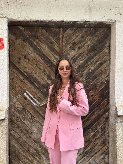 SET XHAKETE KLASIKE + PANTALLONA PER FEMRA NE NGJYRE ROZE - 2
