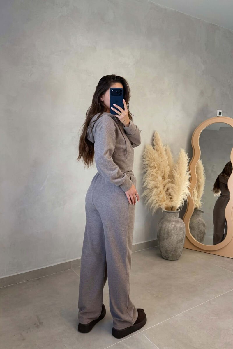 SET XHAKETE ME ZINXHIR DHE PANTALLONA PER FEMRA NE NGJYRE KAFE TE HAPUR - 3
