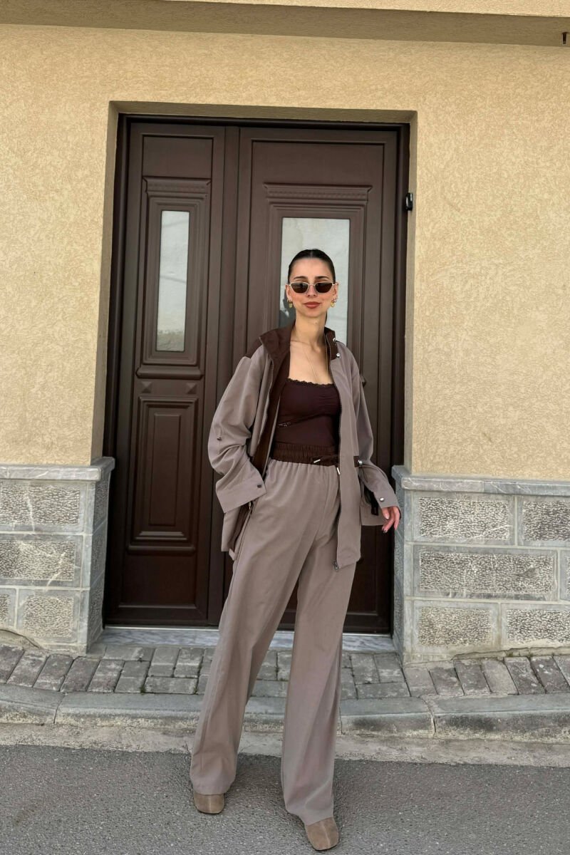 SET XHAKETE ME ZINXHIR + PANTALLONA PER FEMRA NE NGJYRE KAFE TE ZBARDHUR - 1