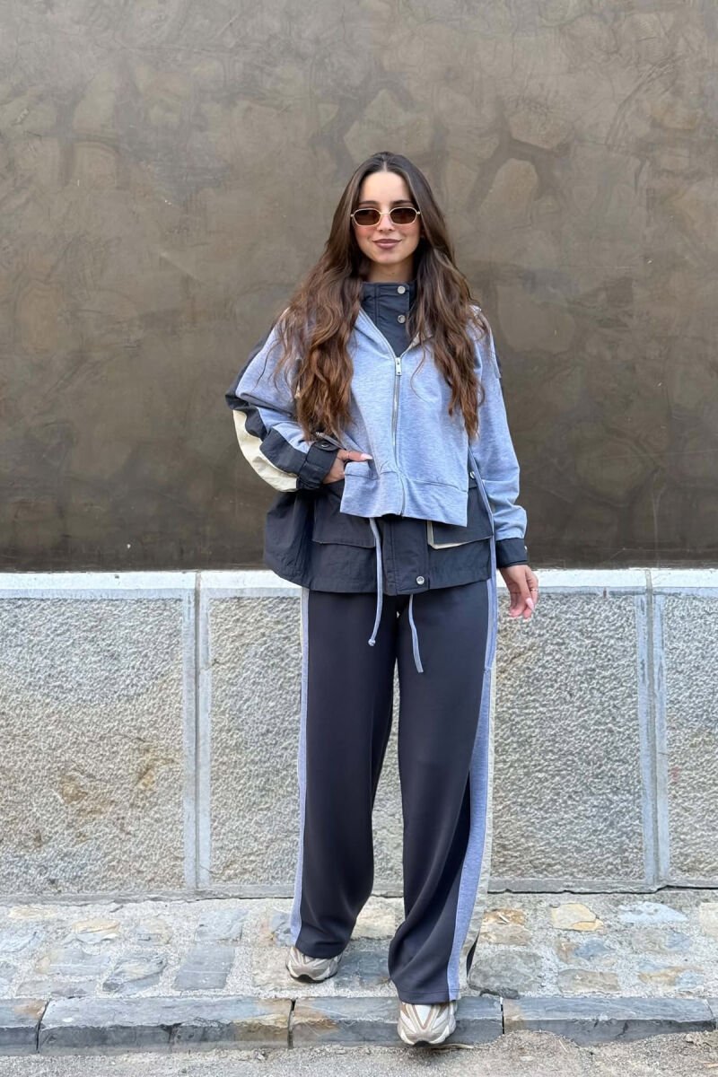 SET XHAKETE ME ZINXHIR + TUTA PER FEMRA NE NGJYRE GRI - 1