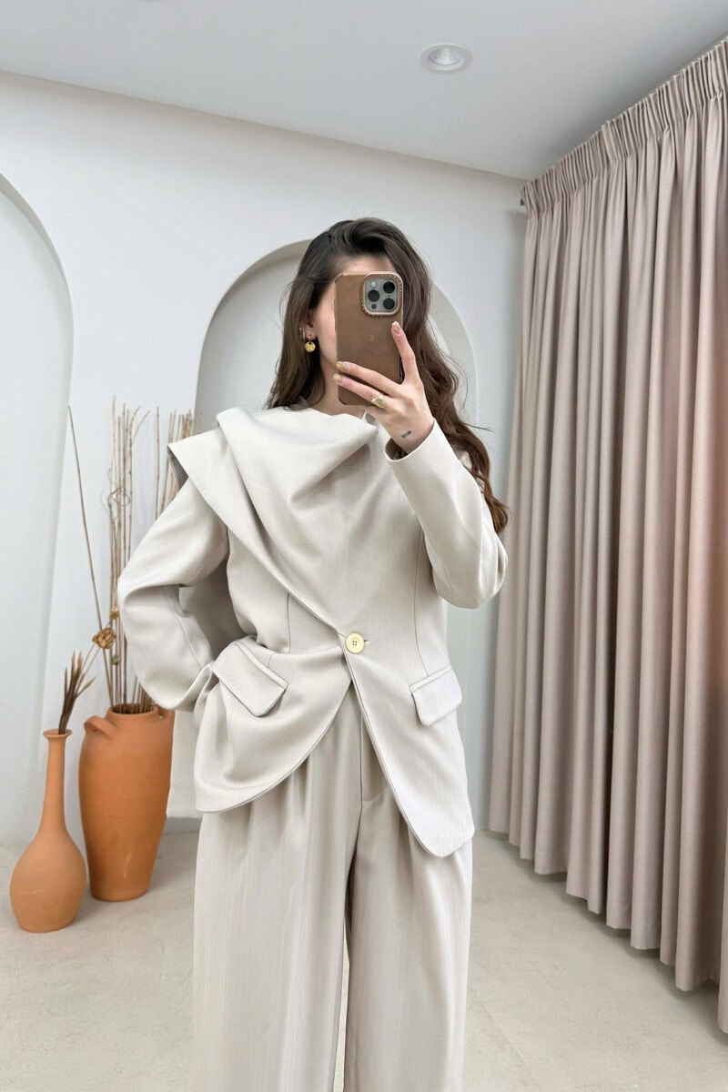 SET XHAKETE+PANTALLONA PER FEMRA NE NGJYRE BEZHE - 2