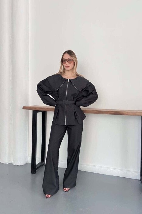 SET XHAKETE+PANTALLONA PER FEMRA NE NGJYRE GRI TE ERRET - 2