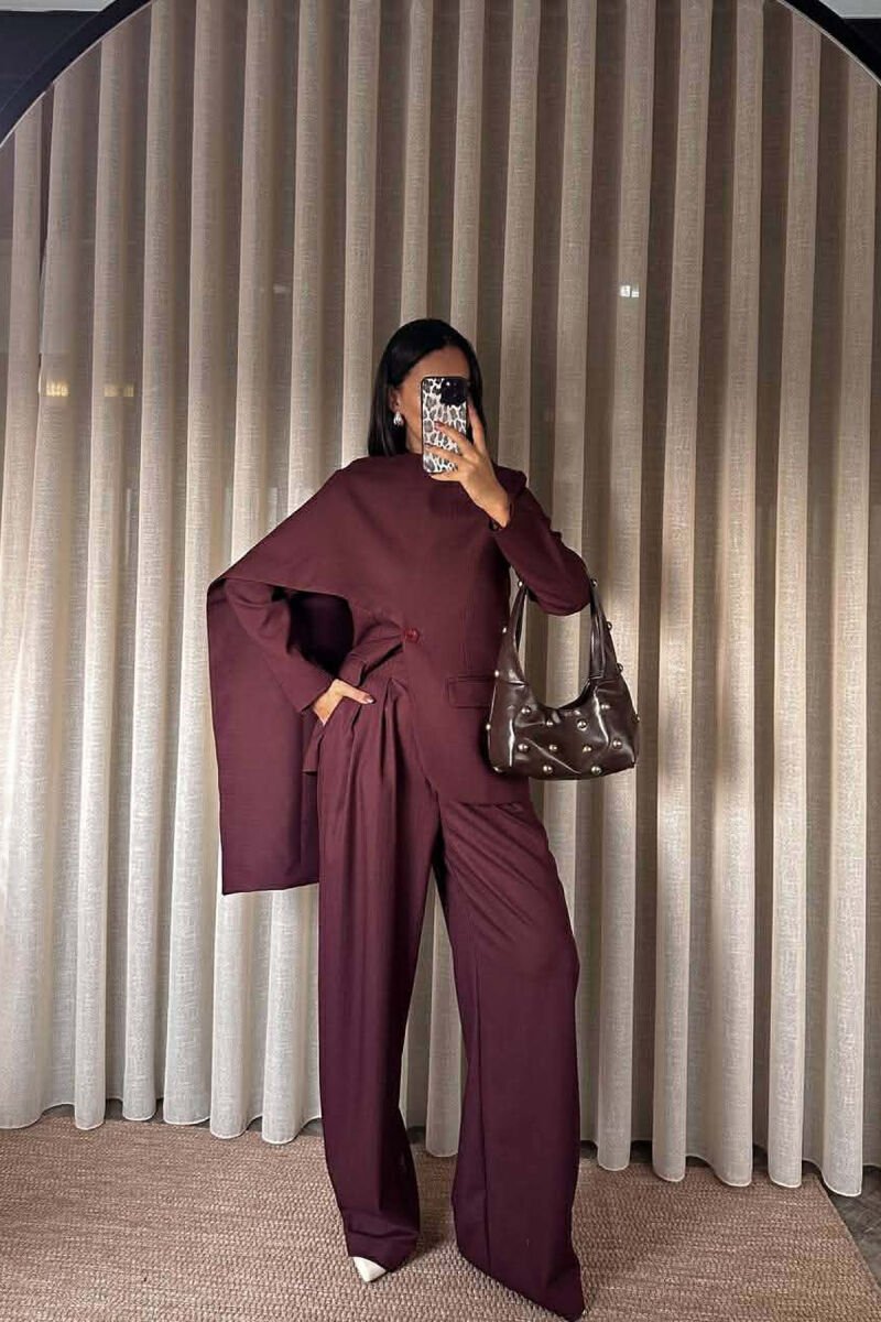 SET XHAKETE+PANTALLONA PER FEMRA NE NGJYRE VISHNJE - 1