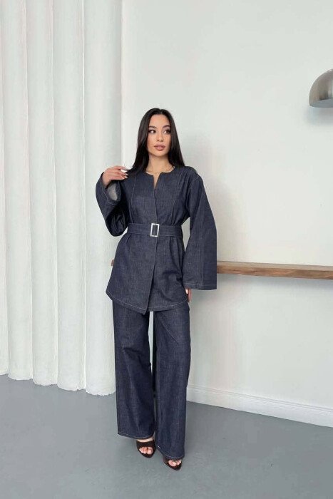 SET XHAKETE+PANTALLONA XHINS PER FEMRA NE NGJYRE BLU 