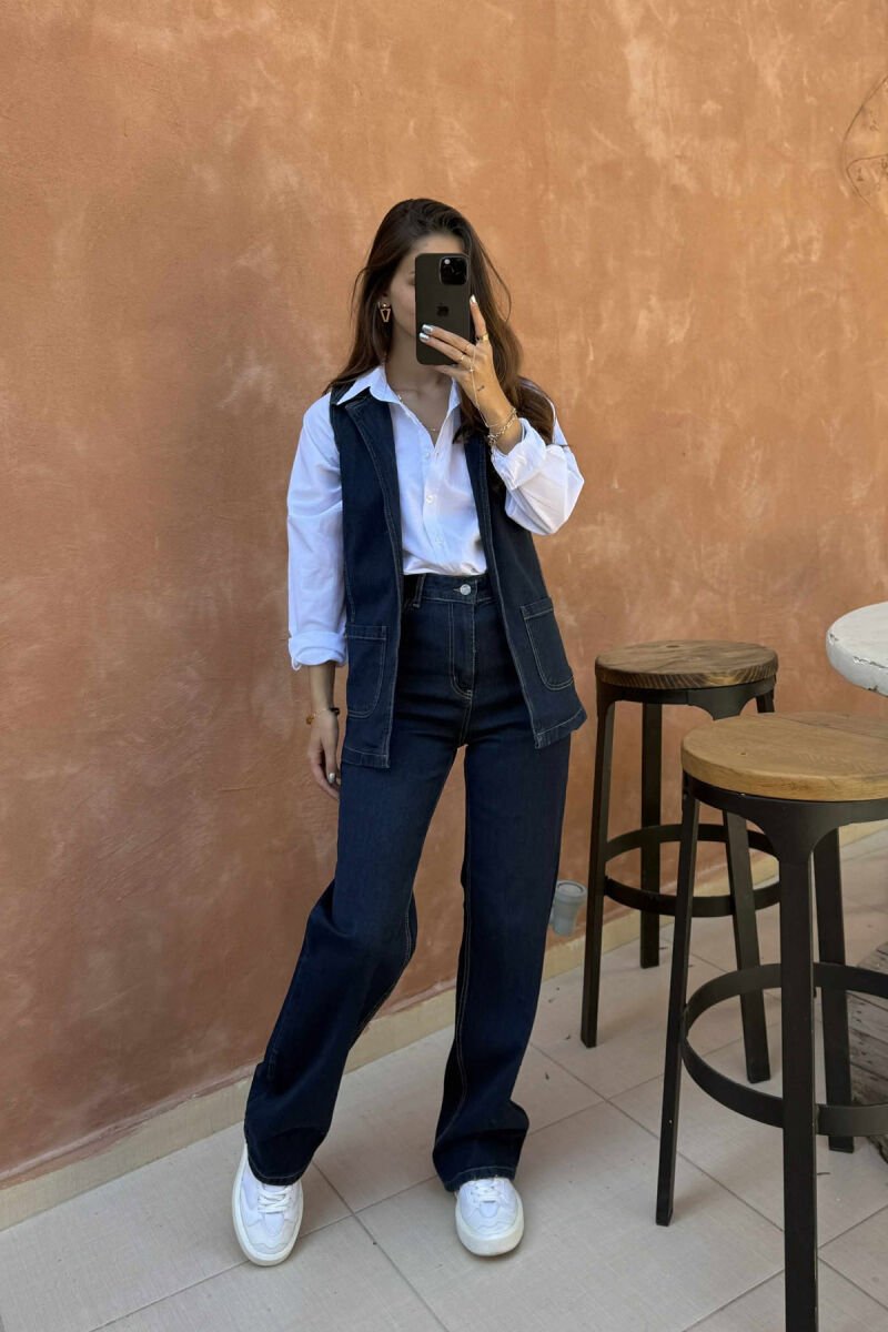 SET XHINS JELEK+PANTALLONA PËR FEMRA NË NGJYRËN BLU - 4