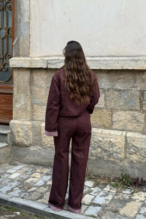 SET XHINS XHAKETE ME XHEP PARA + PANTALLONA PER FEMRA NE NGJYRE VISHNJE - 5