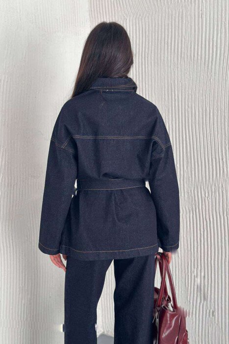 SET XHINS KËMISHË+XHINSE PËR FEMRA NË NGJYRËN BLU E ERRËT - 3