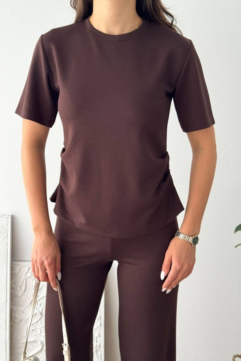 SET T-SHIRT+ TUTA PER FEMRA NE NGJYRE KAFE - 5