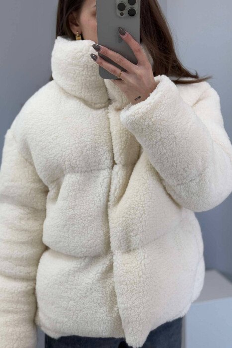 XHAKETË LËKURË DELEJE PËR FEMRA NË NGJYRËN KREM - KLAUDIO FASHION