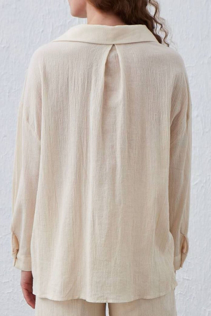 SHELL DETAIL WOMAN SHIRT CREAM/KREM - 3