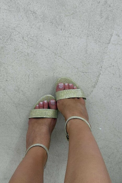 SHINNY HIGH HEEL WOMEN SANDALS GOLDEN ROD/GOLD - 3
