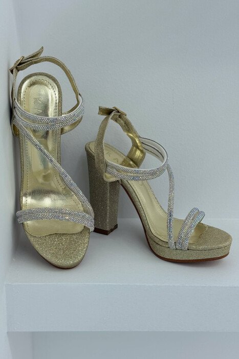 SHINNY HIGH HEEL WOMEN SANDALS YELLOW/E VERDHE - 2