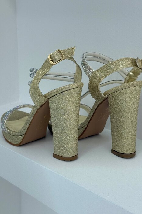 SHINNY HIGH HEEL WOMEN SANDALS YELLOW/E VERDHE - 3