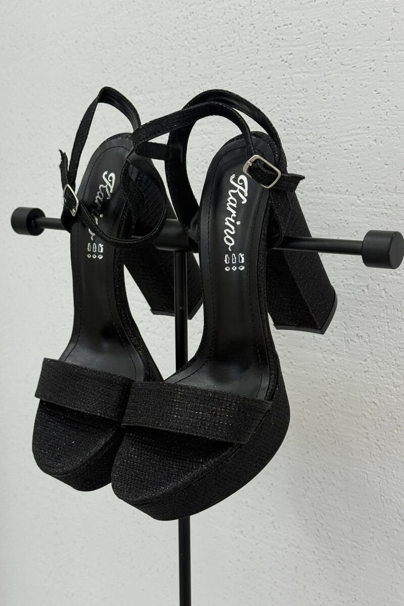 SHINNY HIGHT HEEL WOMEN SANDALS BLACK/ E ZEZE - 2