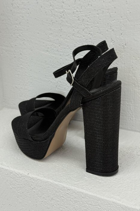 SHINNY HIGHT HEEL WOMEN SANDALS BLACK/ E ZEZE - 3