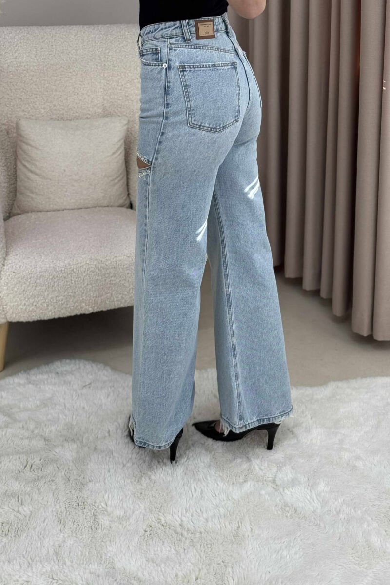 SHINNY STONES CUT OFF WOMEN JEANS LIGHTBLUE/BZ - 4