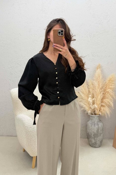 KEMISHE ME BUTONA GOLD PER FEMRA NE NGJYRE TE ZEZE - KLAUDIO FASHION