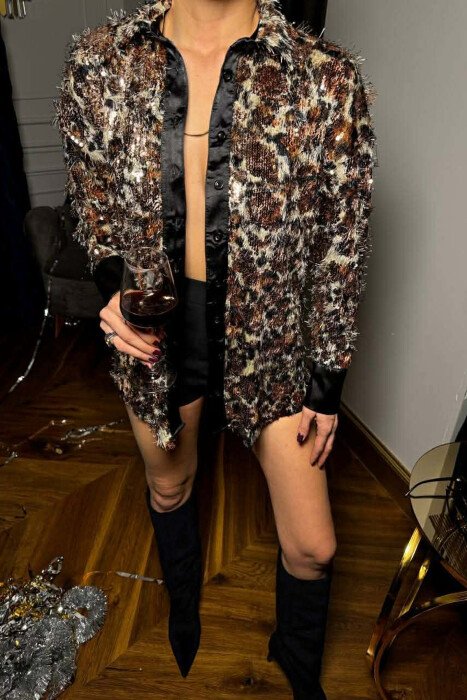 SHINY LEO PRINTED WOMAN SHIRT BRONX/BRONX - 1