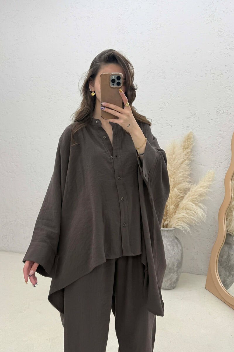 SHIRT + TROUSERS WOMAN SET BROWN/KAFE - 2