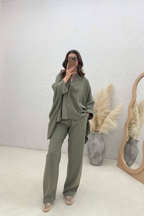 SHIRT + TROUSERS WOMAN SET GREEN/JESHILE - 1