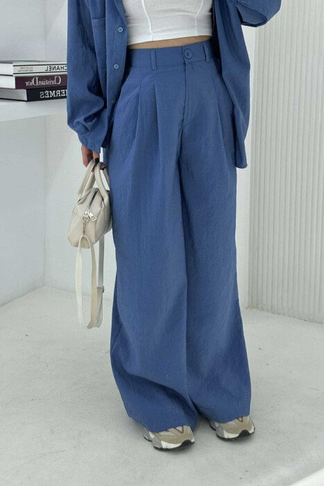 ONE COLOR SHIRT+TROUSERS WOMEN SET BLUE/BLU - 10