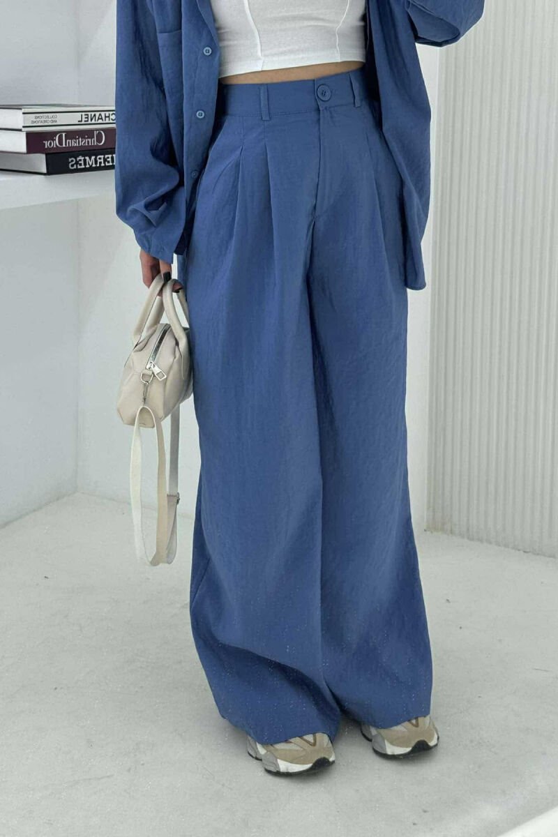 ONE COLOR SHIRT+TROUSERS WOMEN SET BLUE/BLU - 10
