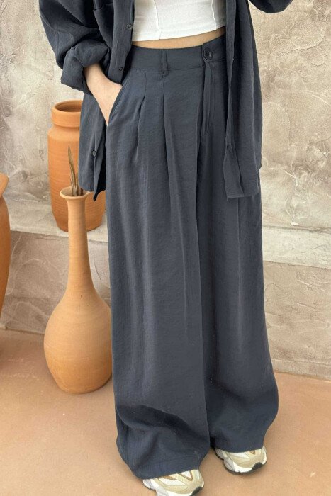 ONE COLOR SHIRT+TROUSERS WOMEN SET DARK GREY/GEE - 10