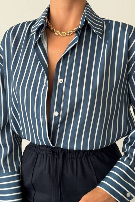 SHIRTS WITH WHITE HORIZONTAL LINES WOMAN BLUE/BLU - 2
