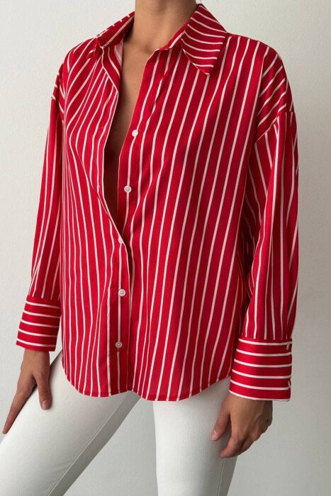 SHIRTS WITH WHITE HORIZONTAL LINES WOMAN RED/E KUQE - 5