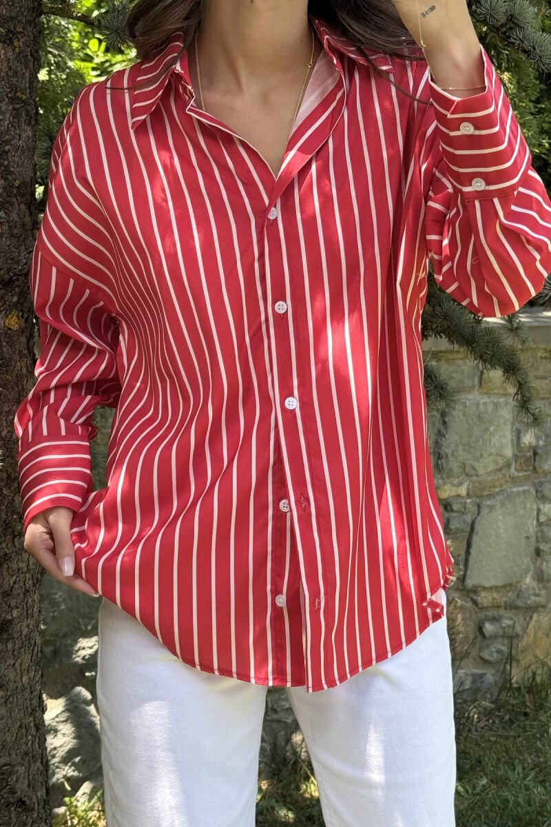 SHIRTS WITH WHITE HORIZONTAL LINES WOMAN RED/E KUQE - 3