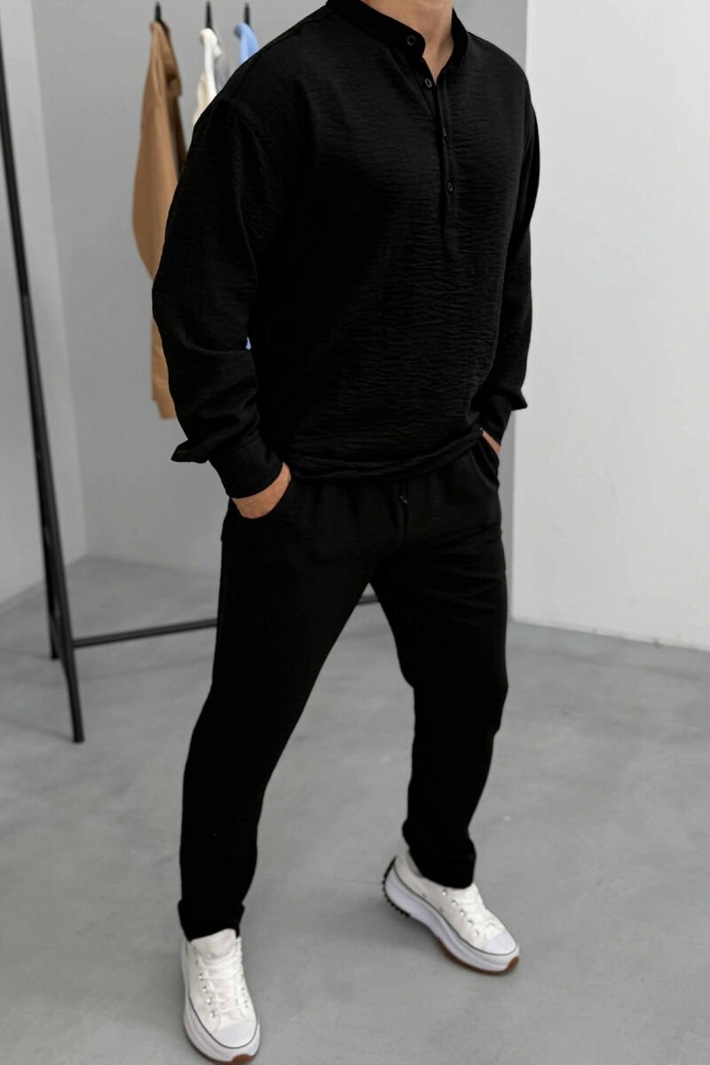 SHIRT+TROUSERS ONE COLOR MEN SET BLACK/ E ZEZE - 3