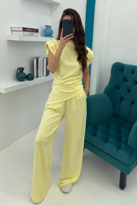 SHIRT+TROUSERS ONE COLOR WOMEN SET YELLOW/E VERDHE - 8