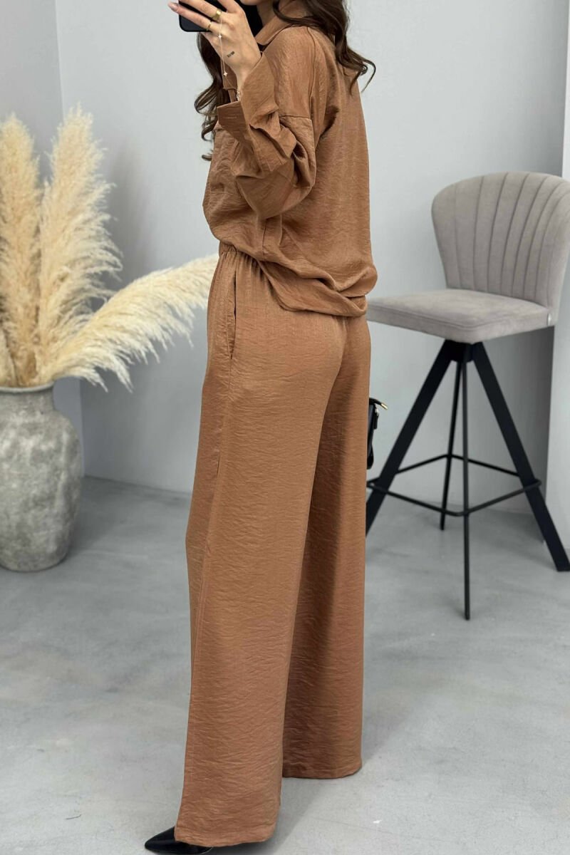 SHIRT+TROUSERS SHINY MATERIAL WOMEN SET BRONX/BRONX - 5