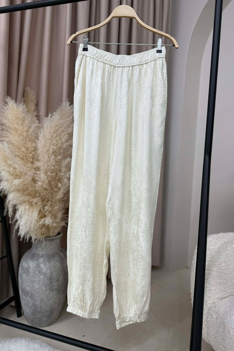 SHIRT+TROUSERS SIMPLE WOMEN SET CREAM/KREM - 3