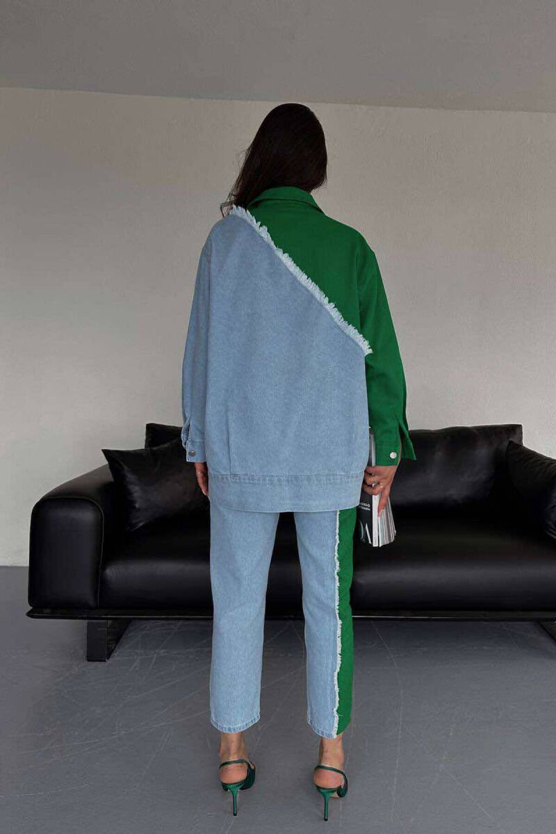 SHIRT+TROUSERS TWO COLORS WOMAN SET BLUE-GREEN/BLU-JESHILE - 4