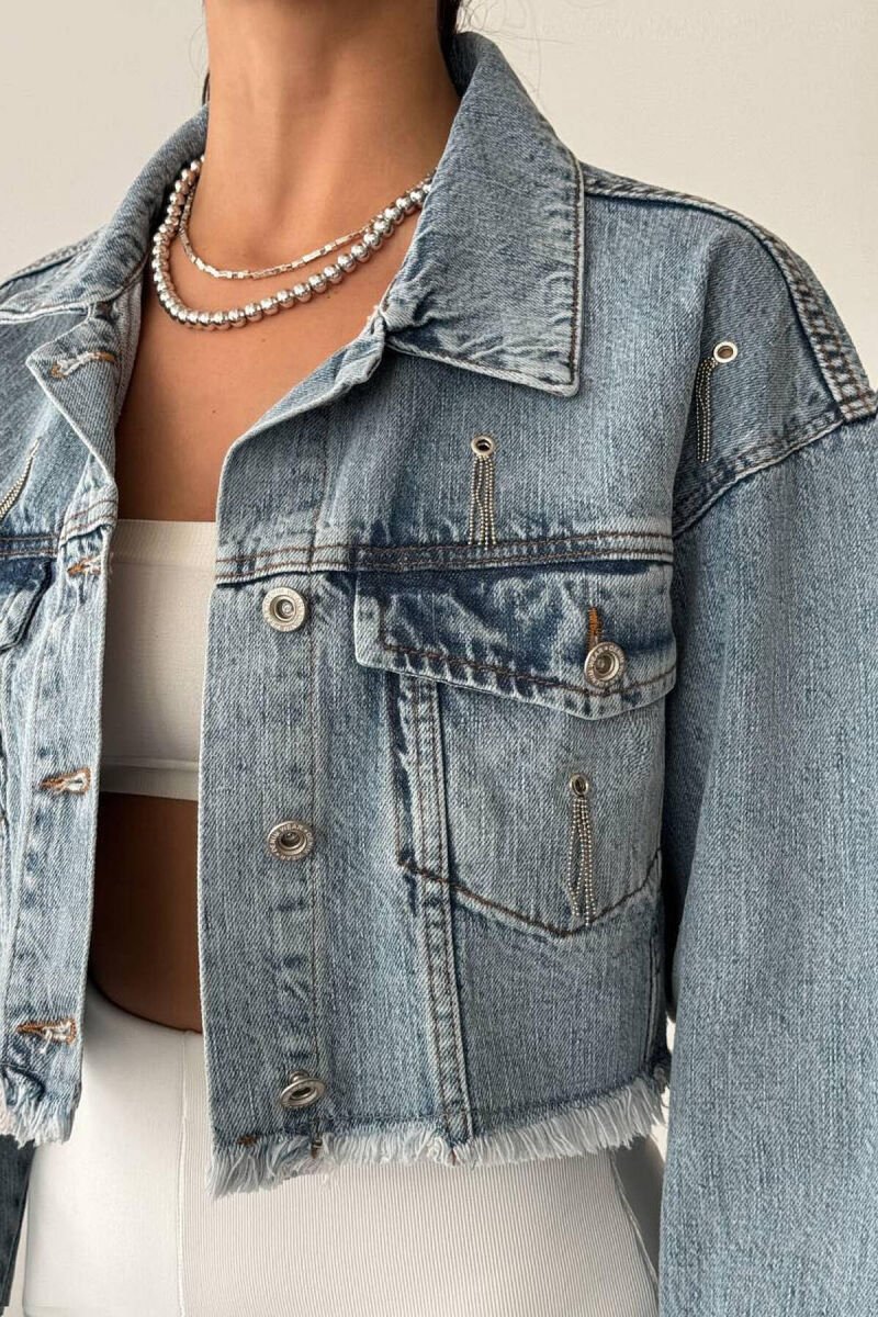 SHORT DENIM WOMAN JACKET LIGHTBLUE/BZ - 2