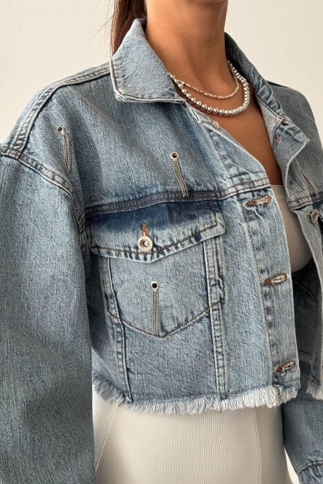 SHORT DENIM WOMAN JACKET LIGHTBLUE/BZ - 3