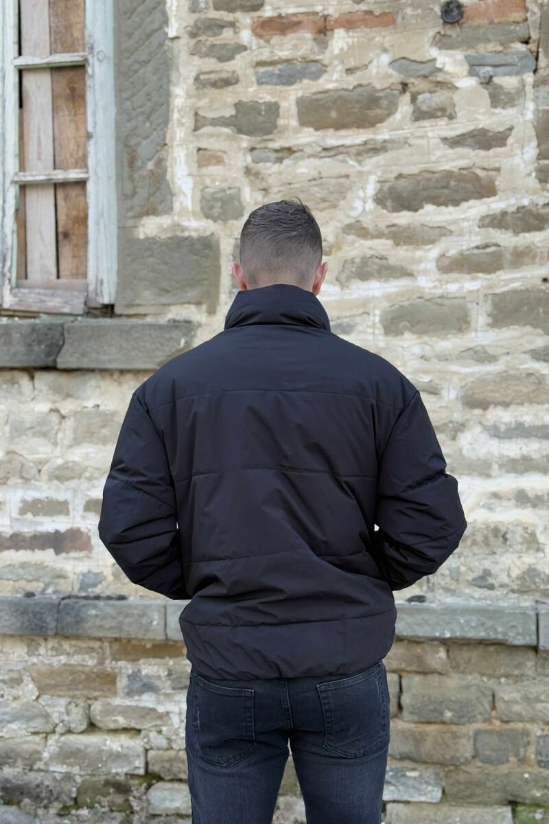 SHORT DOWN ONE COLOR MEN PUFFER JACKET BLACK/ E ZEZE - 5