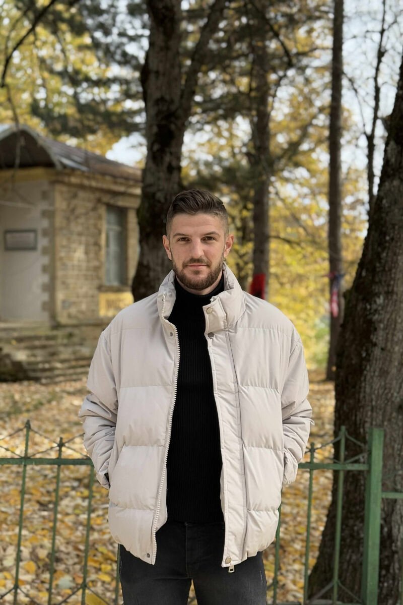SHORT DOWN ONE COLOR MEN PUFFER JACKET LIGHT GREY/GZ - 5