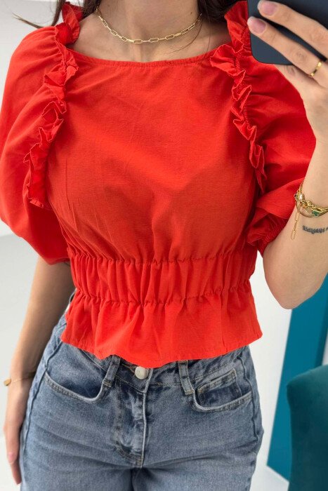 CROP ME DIZAJN TË VEÇANTË PËR FEMRA NË NGJYRËN PORTOKALLI 