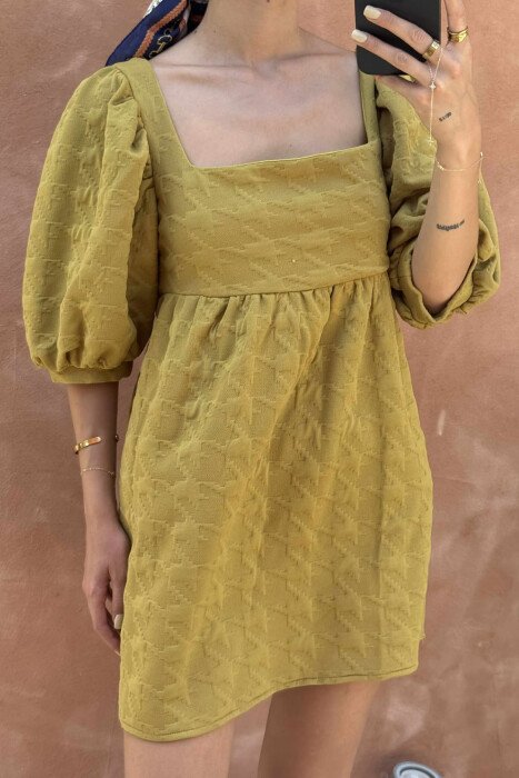 SHORT ONE COLOR DRESS OLIVE/ULLI - 5