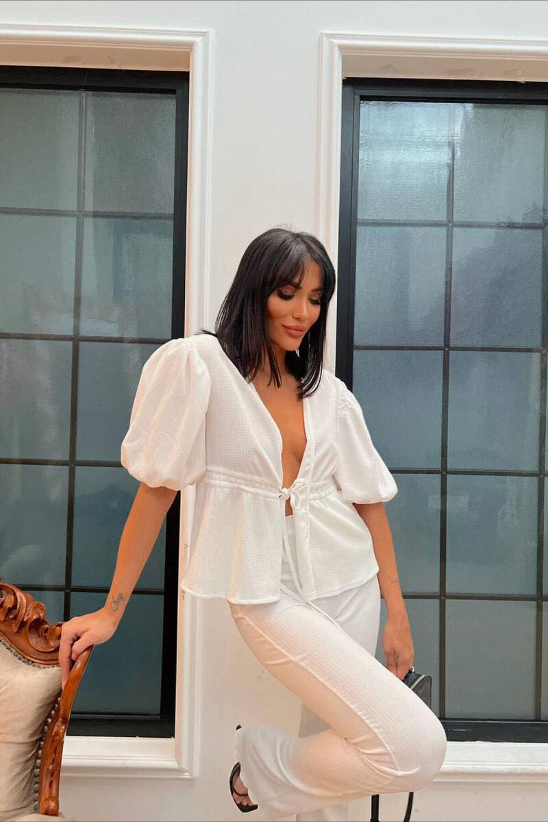 SHORT + PANTS ONE COLOR WOMAN SET WHITE-E BARDHE - 2