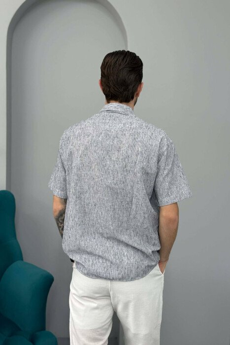 SHORT SLEEVE SIMPLE MEN SHIRT GREY/GRI - 4