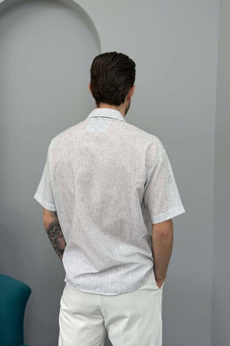 SHORT SLEEVE SIMPLE MEN SHIRT LIGHT GREY/GZ - 4