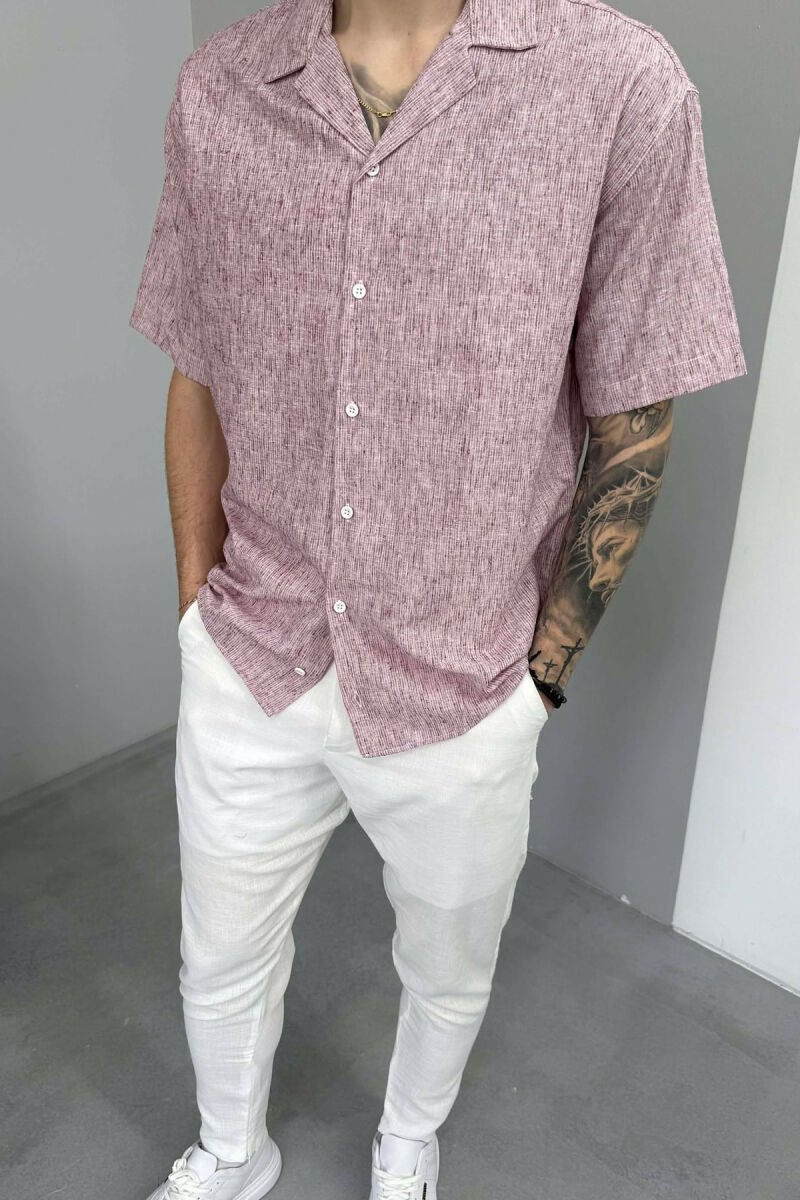 SHORT SLEEVE SIMPLE MEN SHIRT PURPLE/LEJLA - 2