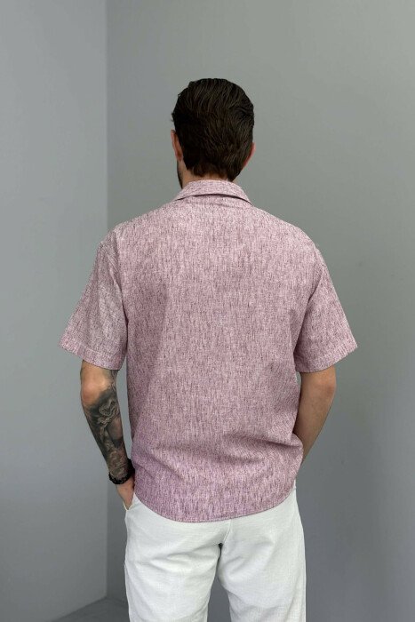 SHORT SLEEVE SIMPLE MEN SHIRT PURPLE/LEJLA - 4