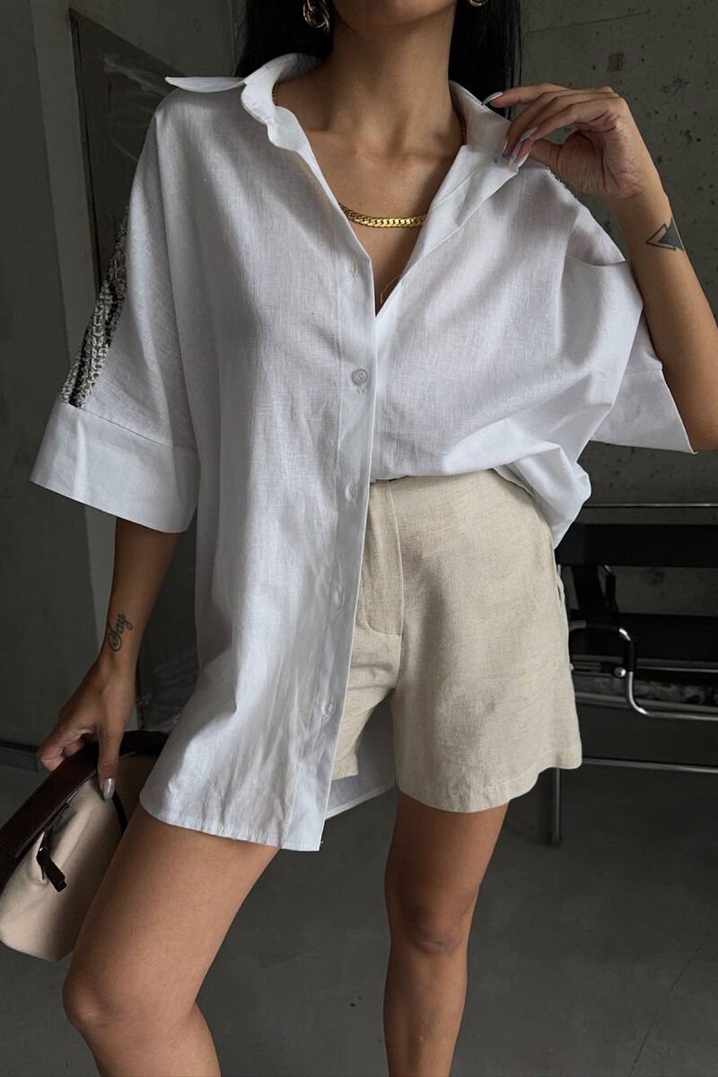 SHORT SLEEVE WOMAN SHIRT WHITE-E BARDHE - 4
