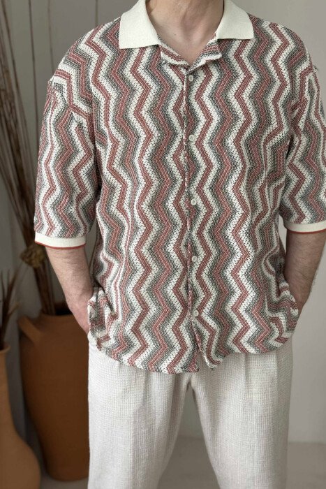 SHORT SLEEVES DESIGNED MEN SHIRT MULTIPLE/SHNGJ - KLAUDIO FASHION